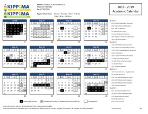 KIPP MA SY18-19 Calendar – One Pager – KAB-E | kippma.org